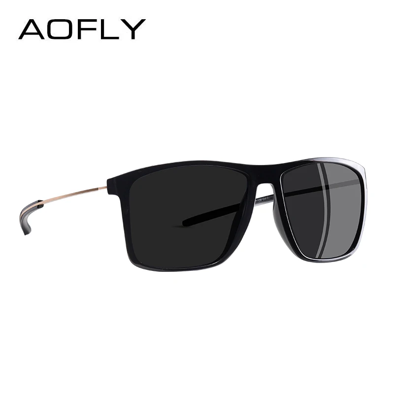 AOFLY, фирменный дизайн, солнцезащитные очки, мужские, поляризационные, классические, солнцезащитные очки, квадратная оправа, очки для вождения, Oculos De Sol, UV400, AF8111 - Цвет линз: C1Bright