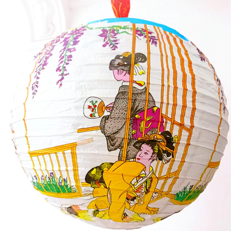 round lantern 05 Pretty16''40cm Рисование тушью из бамбуковой бумаги фонарь свадьба ребенок день рождения украшения китайский фестиваль бумажный Фонарь подвесной шар - Цвет: round lantern 05