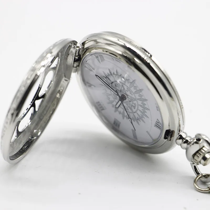 Роскошные серебряные Круглый циферблат Кварцевые подарок, ожерелье с подвеской Лидер продаж стимпанк Hollow для Для мужчин Для женщин CF1031