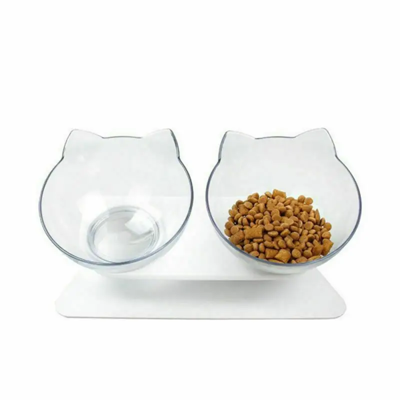

2019 New 1/2pcs Cat Food Bowl With Stand White Elevated Cat Dog Water Bowl Detachable Dish Bowl Tray Durable Pet Feeding Bowl