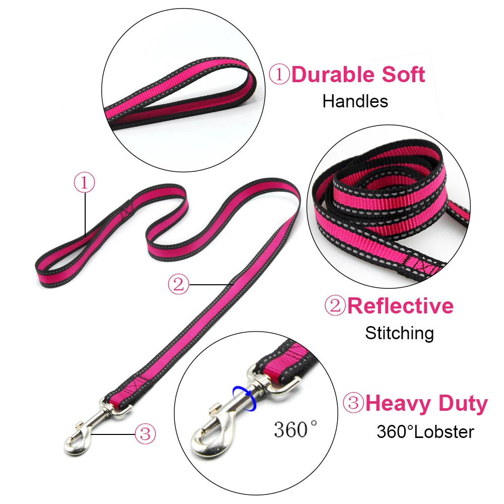 new Pet Dog Collar Leash Pet Products Dog Leash Rope Reflective Puppy Collars Leads Cat Pitbull Dog-Collar Pet Leash And Harness Set (8)