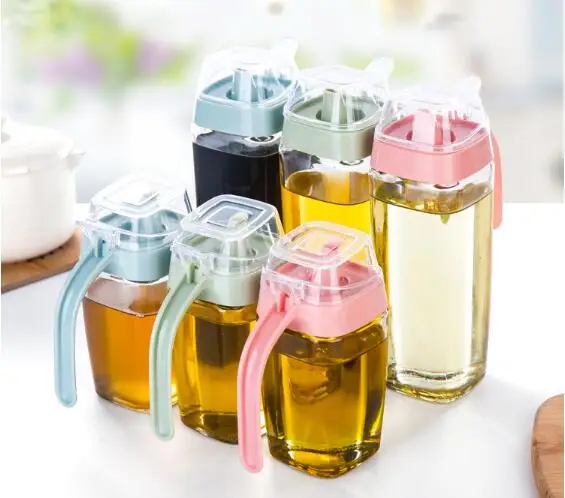 

1PC Olive Oil Vinegar Dispenser Oil Vinegar Dispensing Cruets Glass Bottle 350ml 550ml Condiment Oil Gravy Boat ENX 014