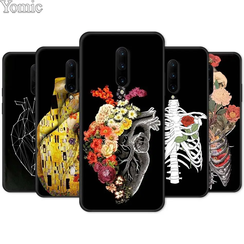 

Silicone Case for Oneplus 7 7 Pro 6 6T 5T Black Soft Case for Oneplus 7 7Pro Phone Cover Medical Human Organs Brain Meridian Art