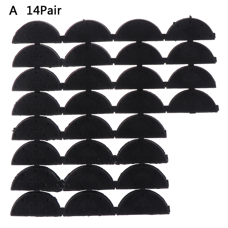 14 Pairs Black Rubber Heel Savers Toe Plates Taps DIY Shoe Repair Pads