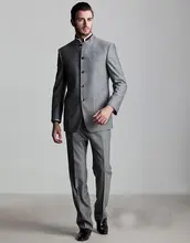 Factory Direct Custom Made Stand Collar Business Mens Suits Design Male Suits 2 Pieces (Coat+Pants) PS248 Business Suits For Man