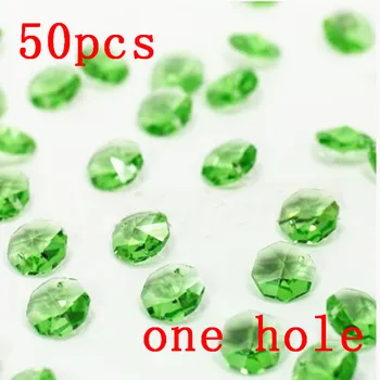 

Crystal 50pcs Lt Green 14mm Crystal Octagonal Beads 1Hole Crystal Glass Beads For Pendant Curtain Chandelier DIY Strand