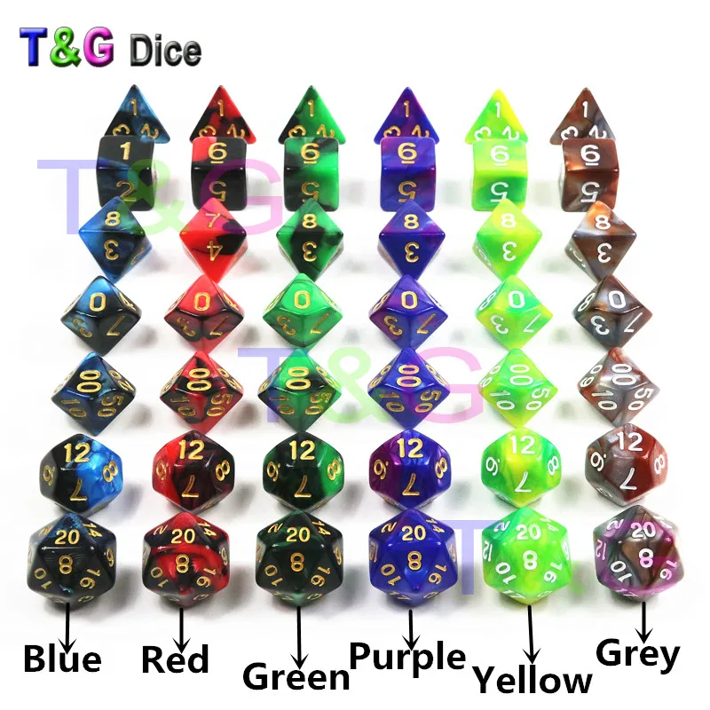 Caliente calidad superior 7 piezas de color de mezcla juego de dados con nebulosa efecto juegos de mesa datos calabozos y dragones Junta juego de rol azul dados Caliente calidad superior 7 piezas de color de mezcla juego de dados con nebulosa efecto juegos de mesa datos calabozos y dragones Junta juego de rol azul dados