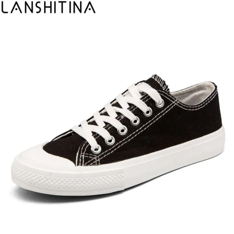 

New Women White Canvas Shoes Lace up Female Spring Summer Casual Students Sneaker Shoes Solid Color Vulcanize Shoes Flat Woman