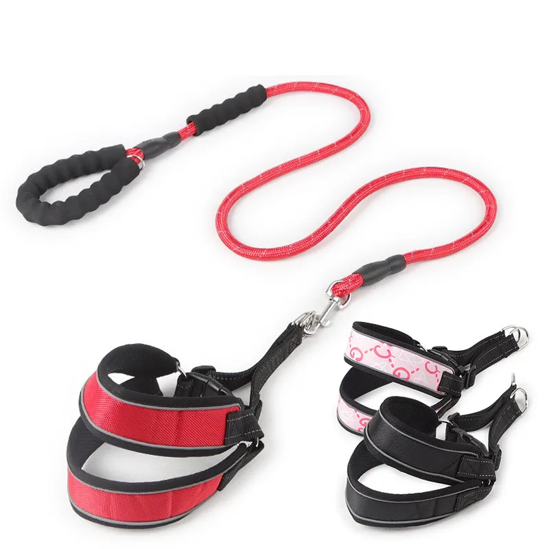 

Pet Dog Harness Leads V-shaped foam handle chest back reflective traction rope Medium and large Dog Leash Pet Supplies product