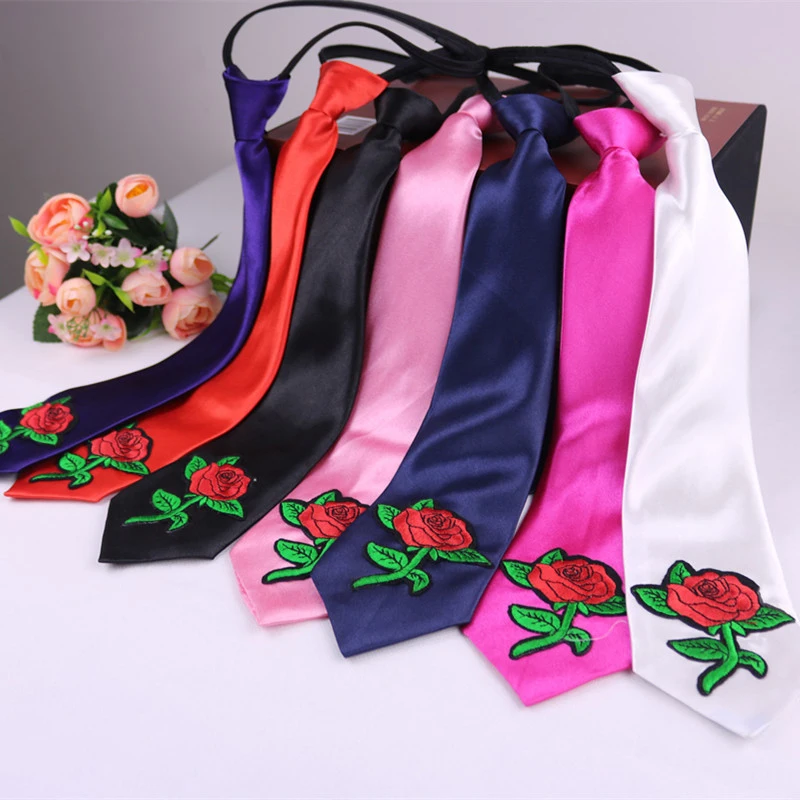 Патч вышивка шеи галстук для Для женщин 2018 Новый Галстуки для Для женщин костюмы самостоятельно связей Свадебные Бизнес тонкий галстук