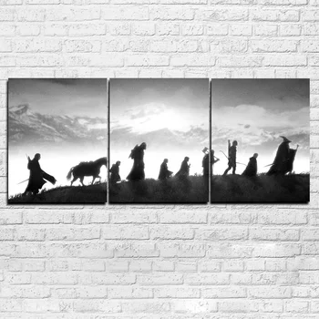 

Modular Canvas Pictures Wall Art Living Room Decor HD Prints 3 Pieces Lord Of The Rings Paintings Black White Posters Framework