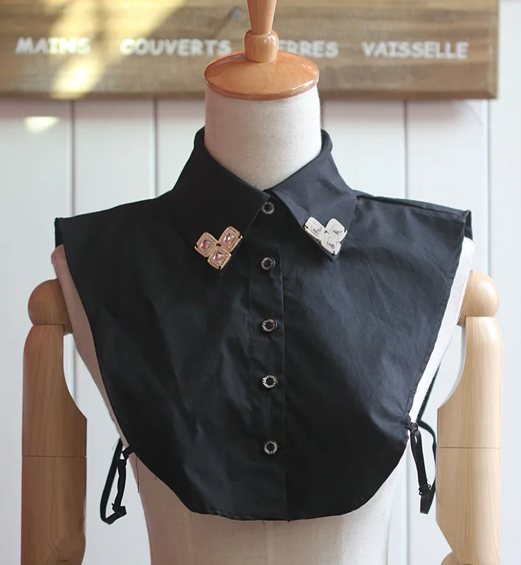 Fashion Lady Women Fake Collar Shirt Rhinestone Vintage Elegant False