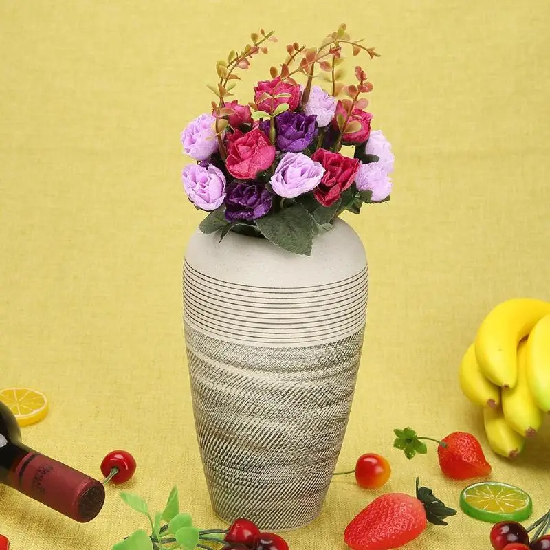 Nuevos 21 cabezas/ramo de seda Rosa estilo europeo ramo de flores artificiales flores falsas decoración de fiesta de boda para el hogar de alta calidad