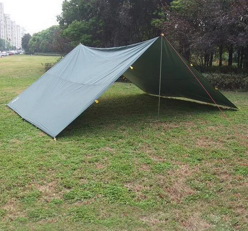 Высокая водонепроницаемая ткань 5 м* 3 м большой открытый кемпинг палатки, многоместный брезент, с ветровой веревкой и светильник для ногтей легкий вес