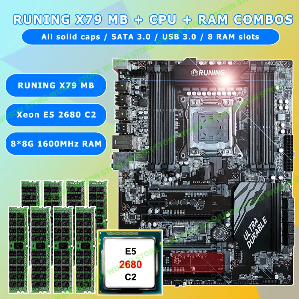^*Best Offers New!!Runing Super ATX X79 LGA2011 motherboard 8 DDR3 DIMM slots max 8*16G memory Xeon E5 2680 C2 CPU 64G(8*8G)1600MHz DDR3 RECC ^*Best Offers New!!Runing Super ATX X79 LGA2011 motherboard 8 DDR3 DIMM slots max 8*16G memory Xeon E5 2680 C2 CPU 64G(8*8G)1600MHz DDR3 RECC