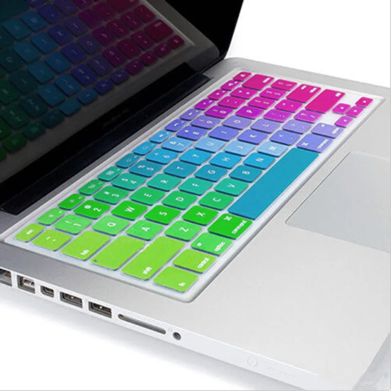 JETTING 1 pc Silicone Rainbow Keyboard Skin Cover For Apple Macbook 13