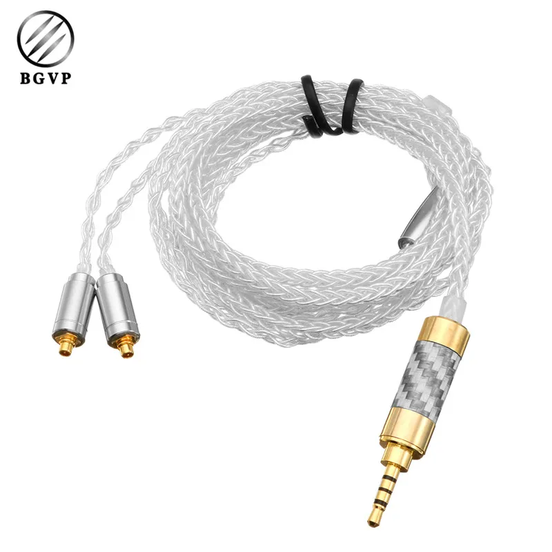 

BGVP 1.28m 5N SE535 846 Crystal Silver Plated Audio Player Cable 2.5mm Metal MMCX Upgrade 8 Strand Balanced Speaker Cable