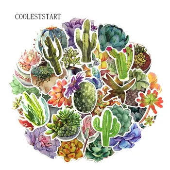 

71 Pcs/Set Succulent Plants Graffiti Sticker Cactus For Luggage Laptop Car Skateboard Guitar Fridge Decal Toy PVC Waterproof