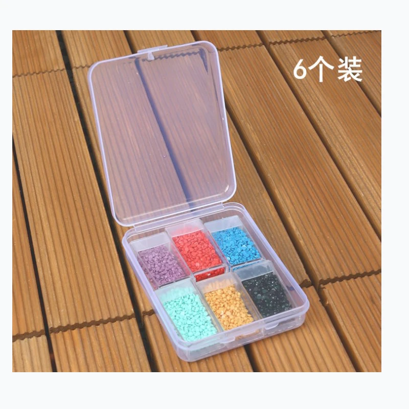 

6Lattices Dismountable Diamond Embroidery Accessories Diamond Painting Boxes Cross Stitch Cases Storage Organizer Home Storage
