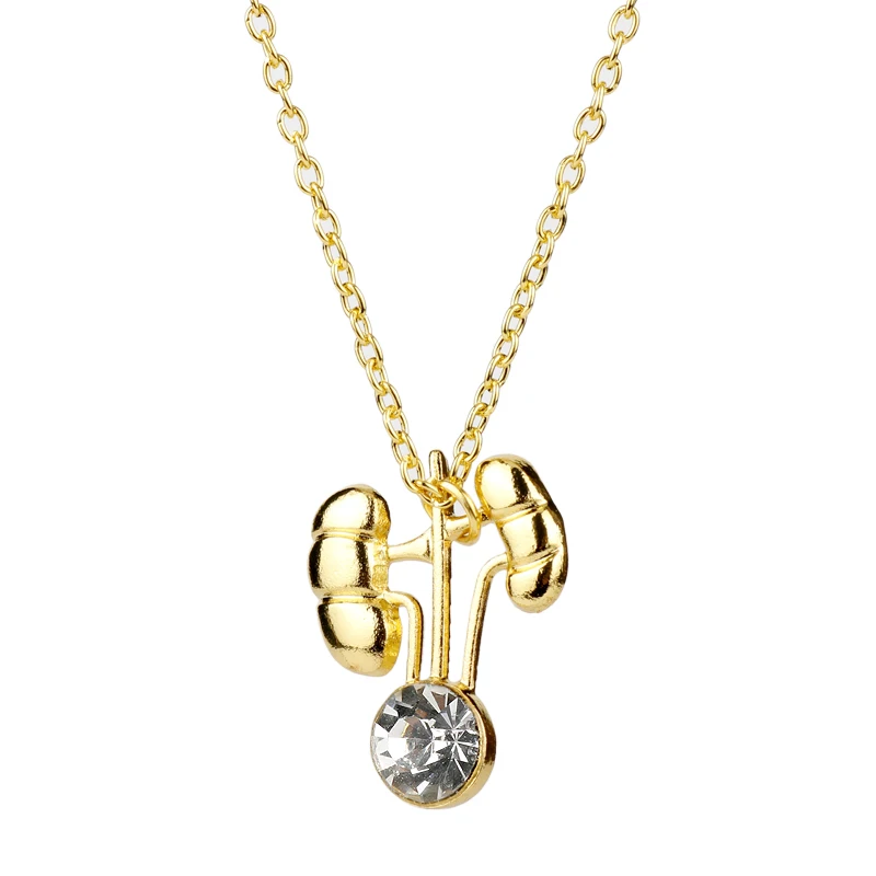 

Fashion Organ Kidney Necklace Crystal Jewelry For Women Men