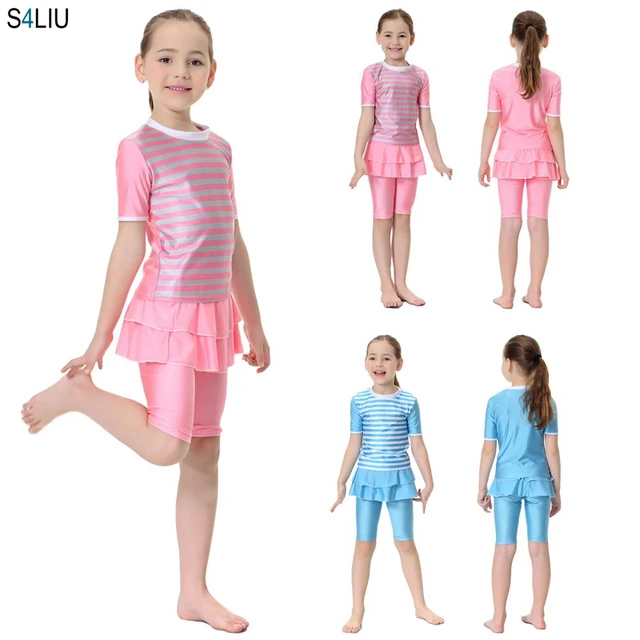 Children Swimwear Muslim Women  Muslim Kid Girl Swimwear Arab - Swimsuit  Girls Short - Aliexpress