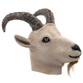 

Latex Full Head Popular Farm Animals Fancy Dress Up Capricornus Carnival Ram Mask