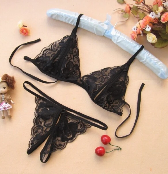 Lenceria fina abierta sujetador de tres puntos tangas erótico lenceria encaje dormir abertura entre las calzoncillo ropa A108|apparel fabric|apparel agentapparel lingerie - AliExpress