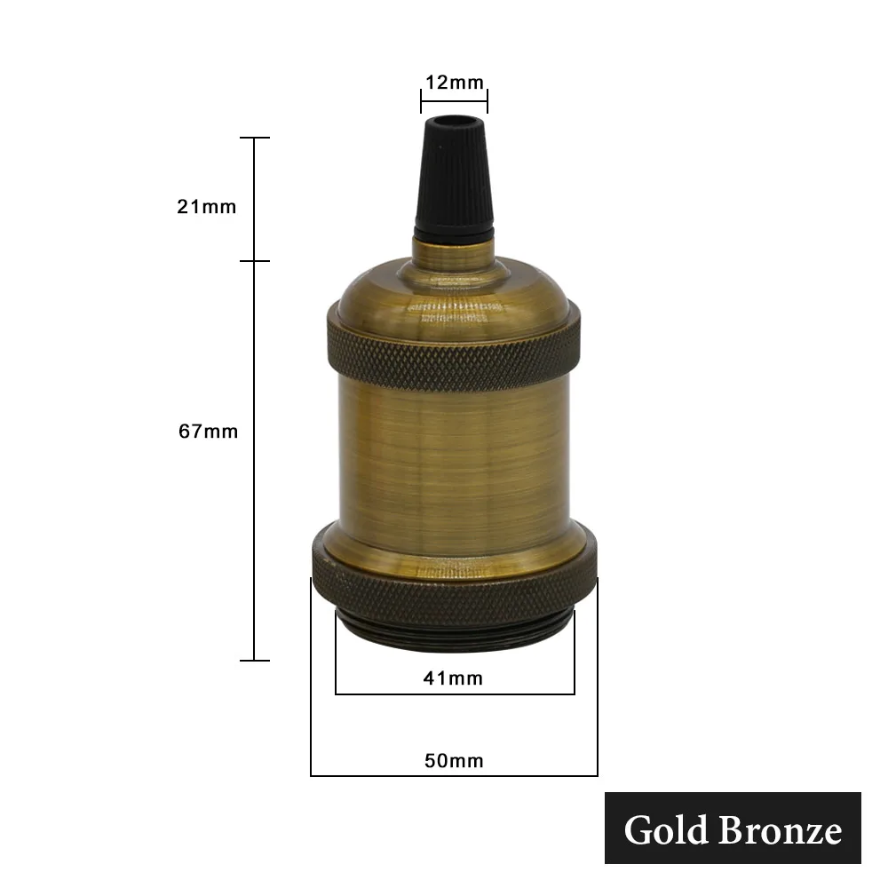 E27 Base Gold Bronze E27 Цоколи для ламп держатель алюминиевый дуй E27 разъем 85-265 в винтажный Ретро держатель лампы Эдисона Декор подвесной светильник подвесные светильники - Цвет: E27 Base Gold Bronze