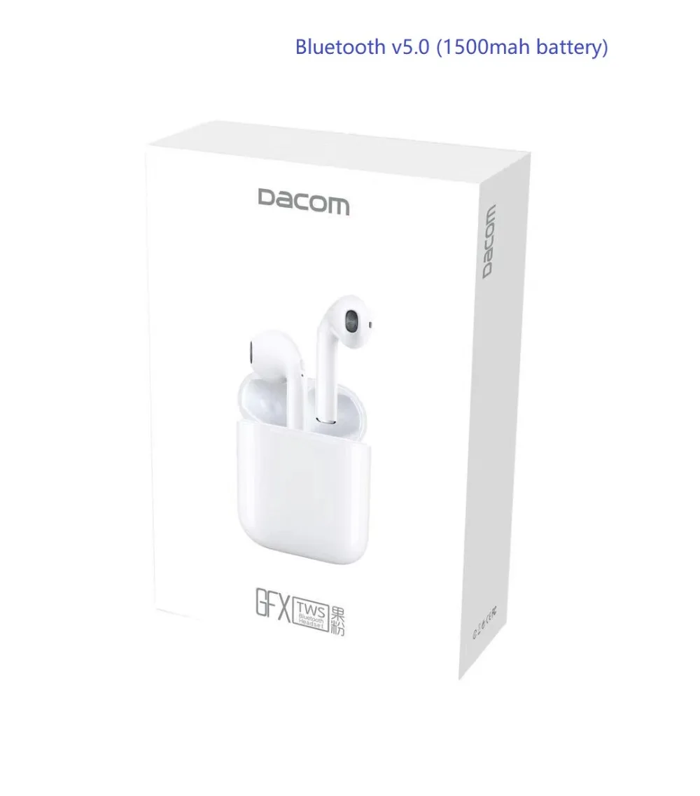 2019 Dacom наушники вкладыши TWS с GFX Ture Беспроводной Bluetooth v5.0 гарнитура для телефона