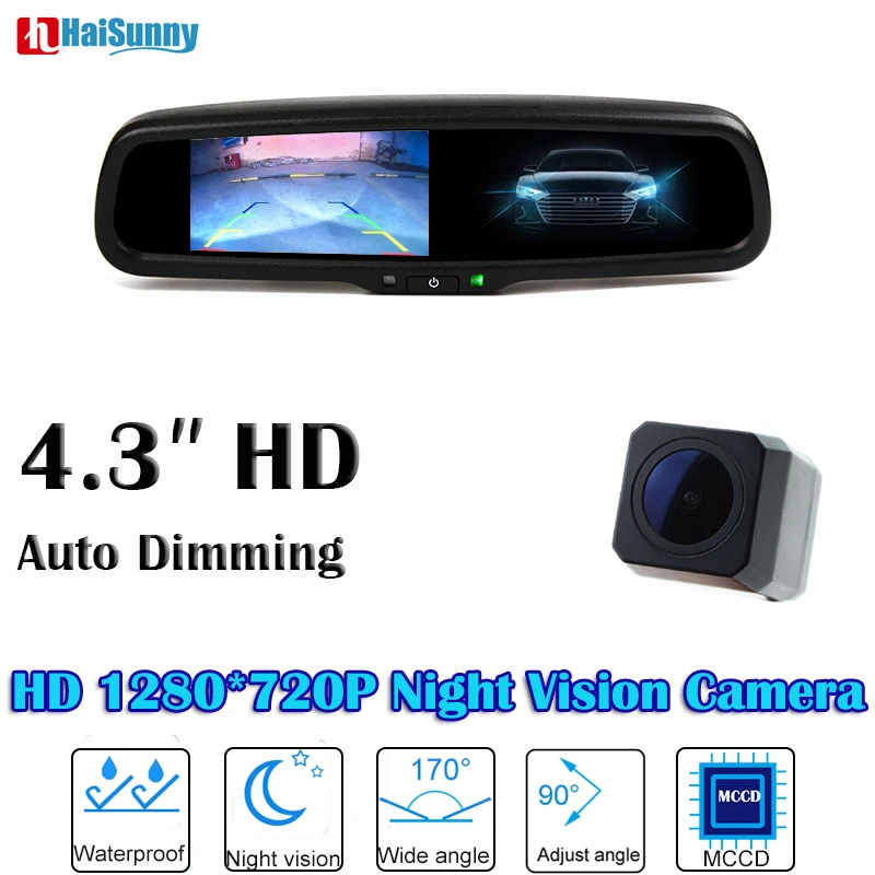 HaiSunny Car Rear View Interior Mirror Monitor Auto Dimming With