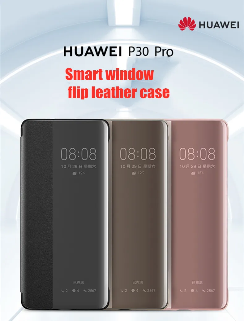 

HUAWEI P30 Pro Case Original Official Smart View Window Leather Protection Flip Case HUAWEI P30 Pro Cover Huawei P30 Case Funda