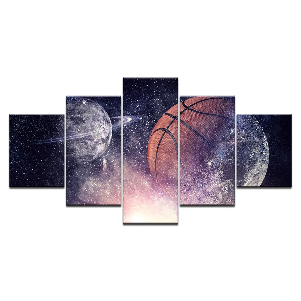 

Wall Art Canvas Painting Frame abstract galaxy universe basketball Picture HD Prints sports Sporting goods Poster Gym Home Decor