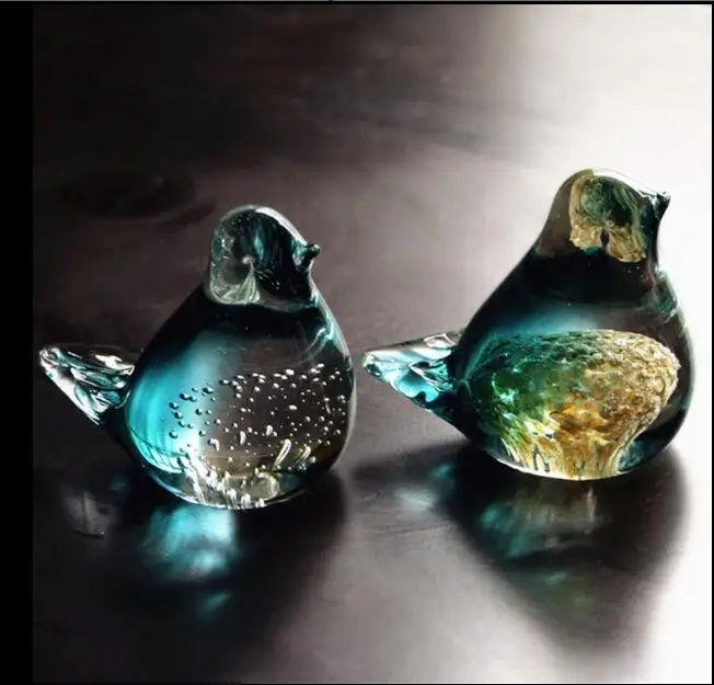 اليدوية فن الزجاج بوتيك الطيور المنزل الديكور فنغشوي المفروشات سطح المكتب الحلي الإبداعية هدية خزانة عرض 05306