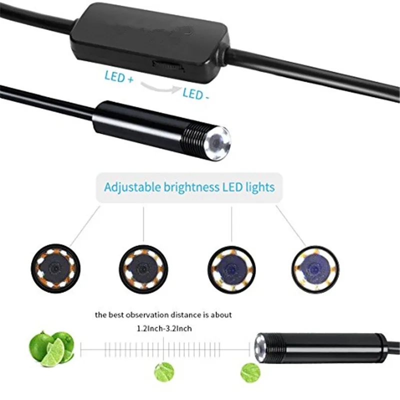 Letike USB эндоскоп камера HD 1200P IP68 полужесткая трубка эндоскоп беспроводной Wifi бороскоп видео осмотр для Android/iOS