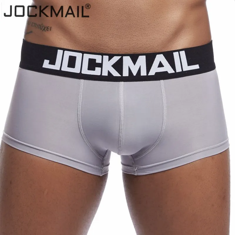 JOCKMAIL, новинка, сексуальное мужское нижнее белье, боксеры, шорты, мужские трусы, дышащие, ледяной шелк, мужские трусы, cuecas, Гей Нижнее белье