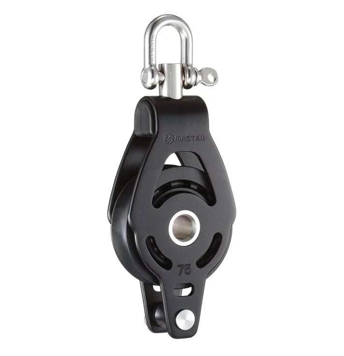 Marine Boat Yacht Sailboat Dinghy 75mm 2 15/16 Inch Aluminum Single Swivel Shackle Becket Block Master ALC-7502