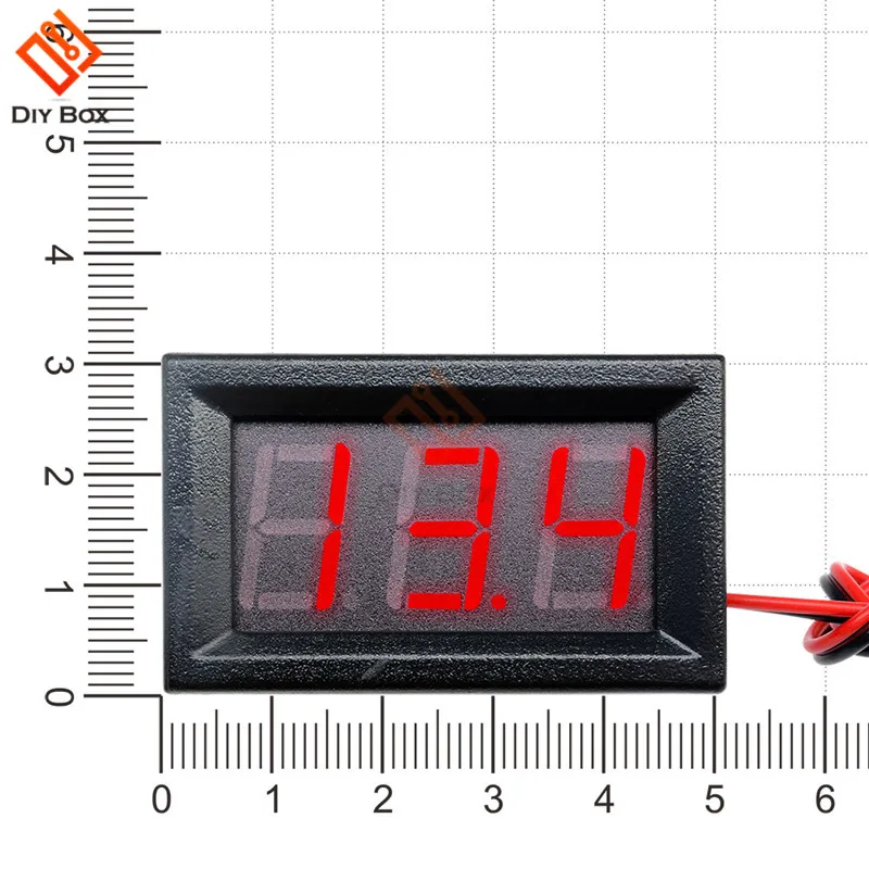 0,56 ''дюймовый мини светодиодный вольтметр Вольтметр Емкость батареи Вольт тестер 3 Бит 2 провода 5 в 12 В Dector монитор