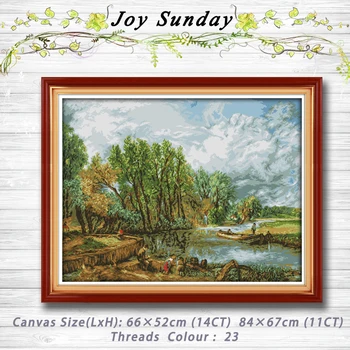 

Riverside scenery Patterns dmc 14CT 11CT Counted Cross Stitch Sets embroidery set Needlework kit chinese cross stitch Home decor