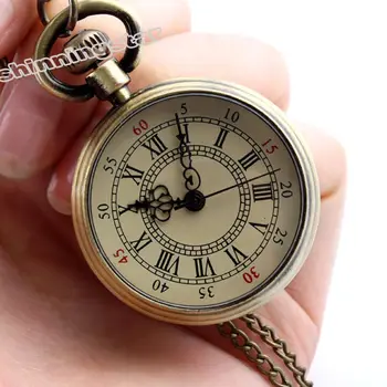 

Men Women Vintage Bronze Steampunk Roman Numerals Quartz Pocket Watch Necklace Pocket & Fob Watches Chain Clock Relogio De Bolso