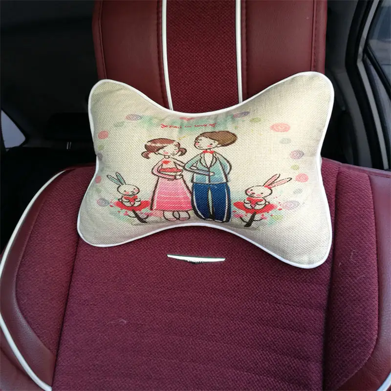 Цельная подушка для шеи с цветочным узором, свободная подушка из полиэфирного волокна, ядро используется для автомобиля