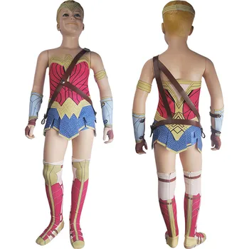

Kids Girls Wonder Woman Superhero Princess Diana Cosplay Halloween Costume Skirt Justice League Suit Xmas Birthday Gift Toys