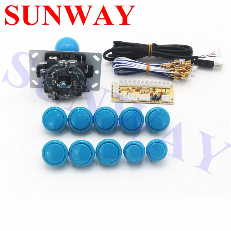 

Arcade Games Parts Kit DIY with 1 x 8 Way Arcade Joystick 1 x USB Zero Delay Encoder 10 x Arcade Sanwa Buttons