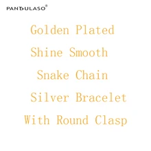 Pandulaso Golden plateado serpiente cadena pulseras de plata con el corchete redondo 2018 nueva moda plata 925 joyas para las mujeres