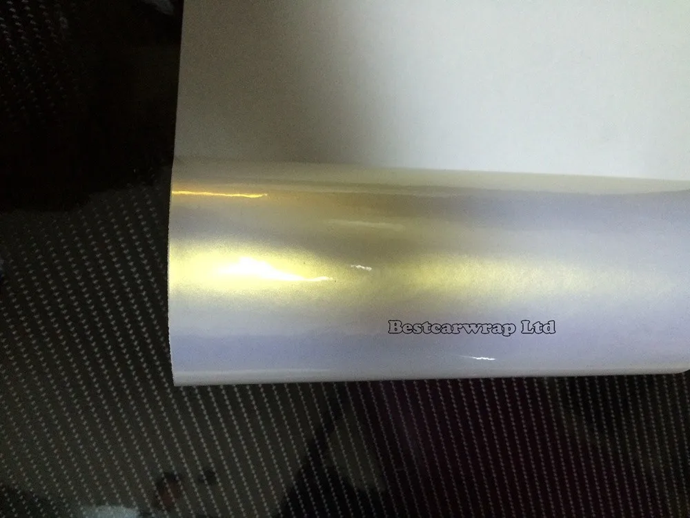 Pearlescent Pearl Gloss Ivory White to Blue/Purple/Green Vinyl Car Wrap Sticker 