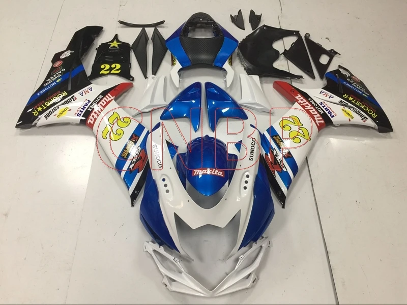 Обтекатели GSXR 600 2011- K11 Синий Белый Кузов GSX-R600 2011 наборы кузова GSX-R600 без краски