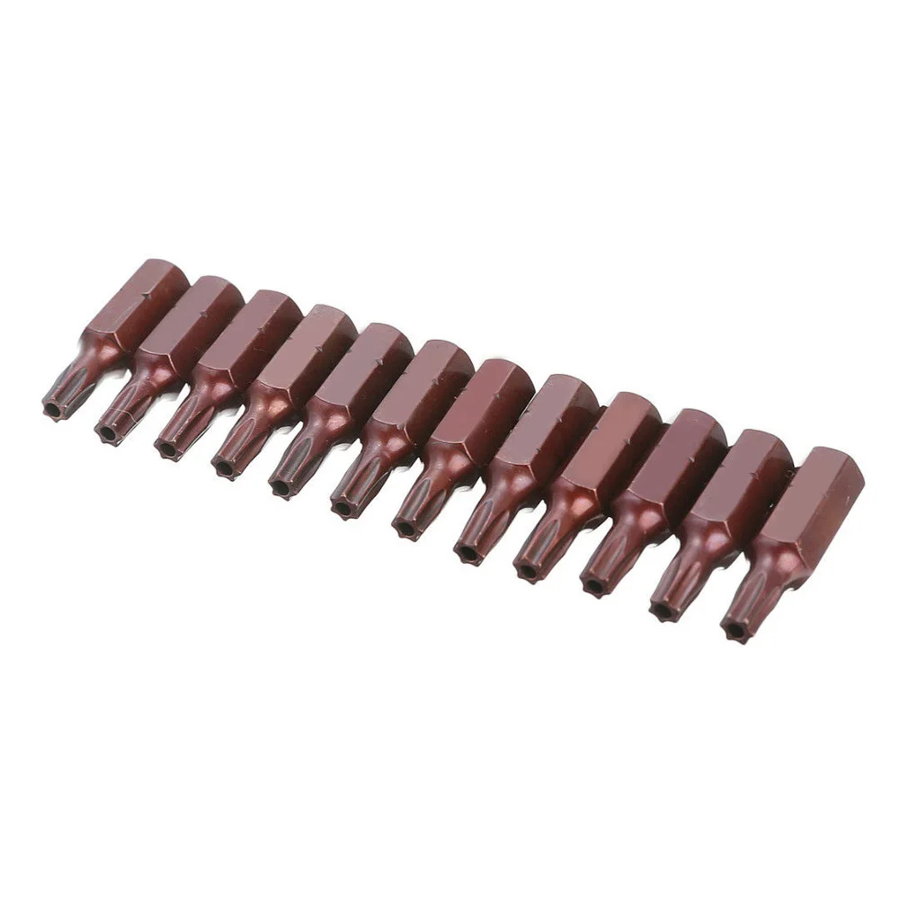 

12Pcs 25mm 1/4 Hex Shank Magnetic Torx Security Screwdriver Bits W/ Hole 2019