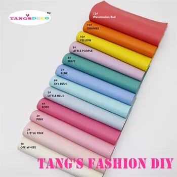 

12pcs-High Quality NEW DIY candy color embossed PU leather/synthetic leather 20x22cm per pcs(CAN CHOOSE COLOR)