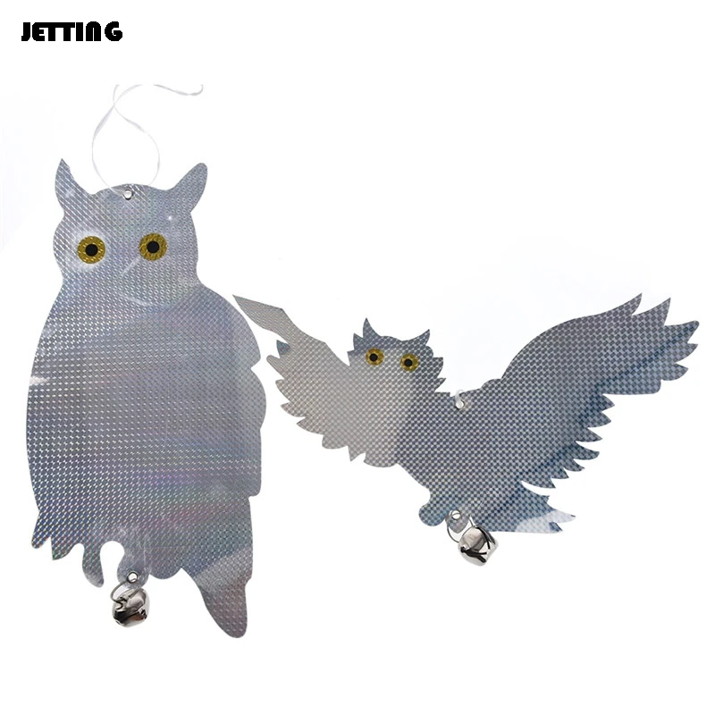 1pcs Fake Owl Decoy Scare Birds Holographic Reflective Repel Woodpecker