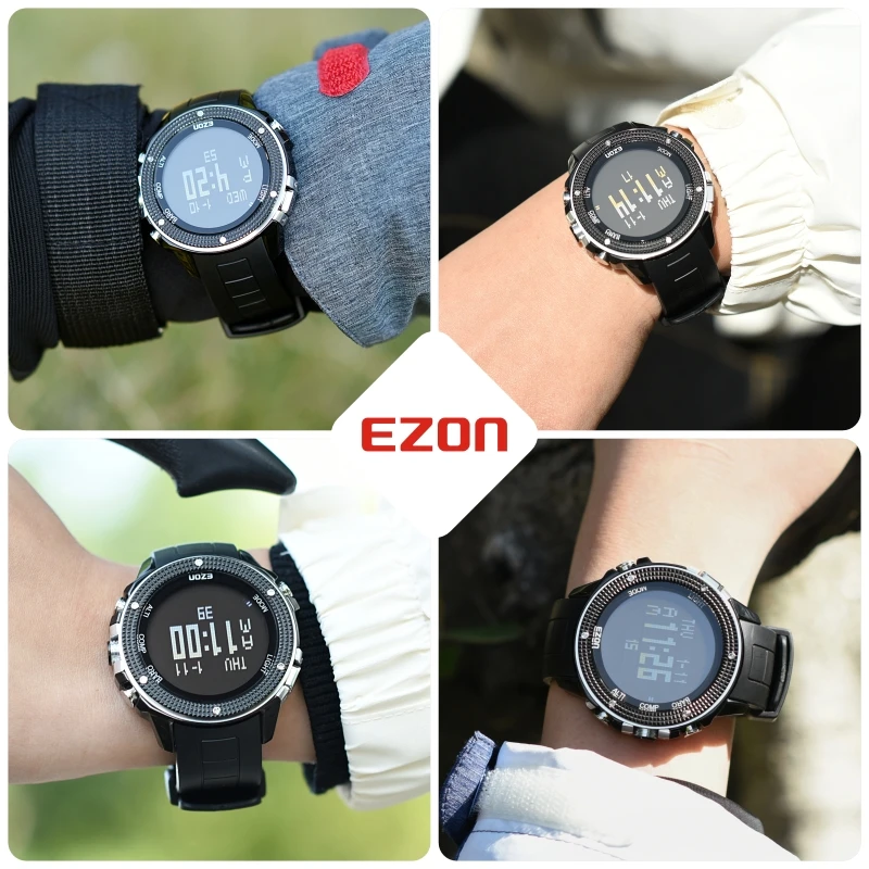 Multifuncti Digitali da uomo Orologio Con Altimetro Bussola Barometro e  cassa In Acciaio per le Escursioni Outdoor 50M Impermeabile EZON  H501|temperature digital|temperature waterprooftemperature watch -  AliExpress