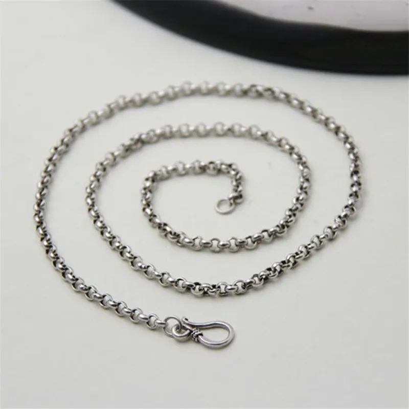 JINSE 925 Sterling Silver Chain Necklace for Pendants Charms S925 O 18 Inch Womens Mens Jewelry Gift 3mm 3.50mm 4mm TYC153 | Украшения и